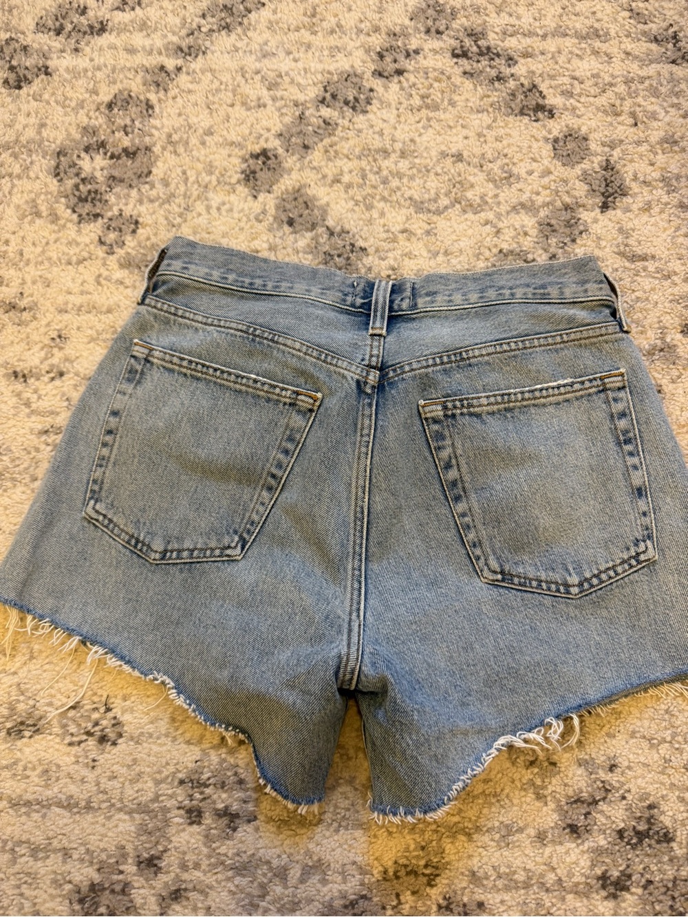 Agolde Light Blue High-Rise Cutoff Denim Shorts - Picture 3 of 3